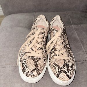Topshop Beige Snake Print Sneakers